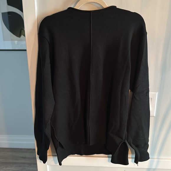 Black Mock Neck Sweater with Piping Detail down the Front - Picture 4 of 4